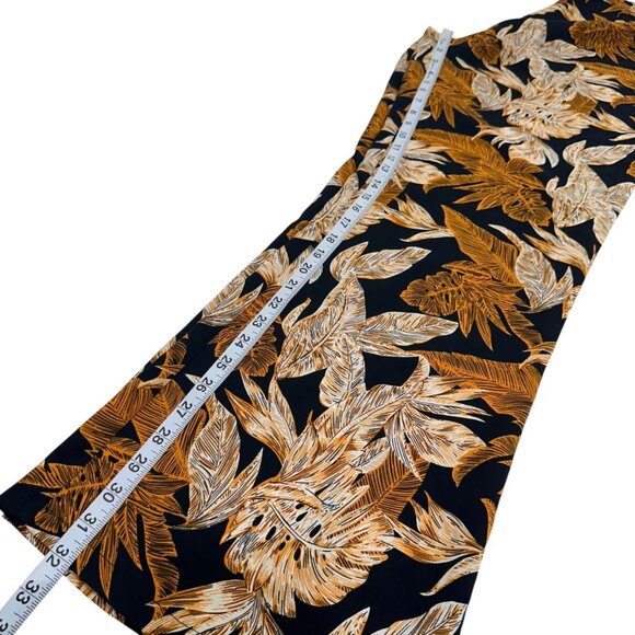 PrettyLittleThing Womens Tropical Leaf Print Flared Pants SZ 12 Beach Summer - Picture 7 of 11